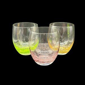Anton Studio Multicolor Bubble Drink/Wine Glasses or Candle Holders set of 3